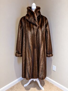Vintage Marvin Richards Unisex Full-Length Faux Mink Fur Coat 5X